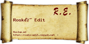 Roskó Edit névjegykártya